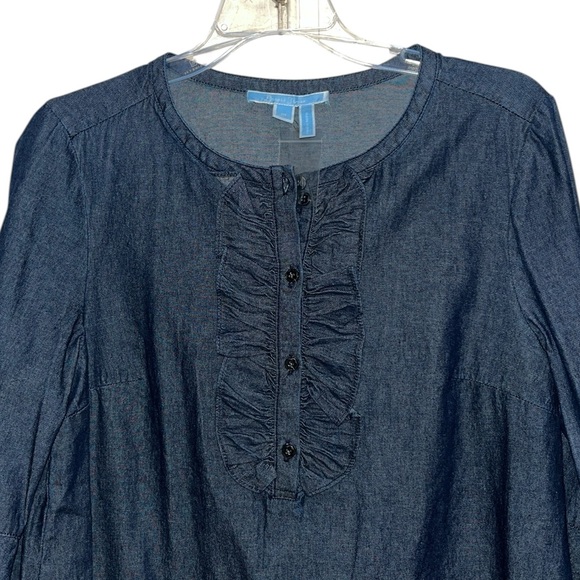 Draper James' Chambray Ruffle Shift Dress Size 10 NWT - Picture 5 of 10